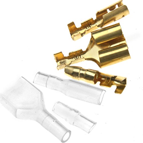 Preisvergleich Produktbild 3.9mm Kabelschuh Rundstecker Rundsteckhülsen SET mit Isolierung