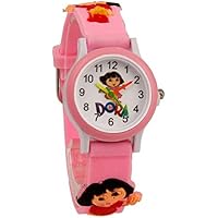 Unequetrend Cute Dora Cartoon Rubber Belt Kids Girls Watch - 36013 (Pink)