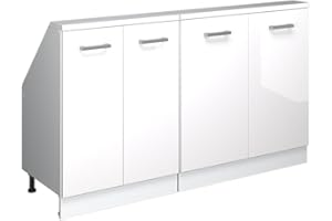 ‎VICCO Vicco Dachschrägenschrank-Set Rion, Weiß Hochglanz/Weiß, 2er Set