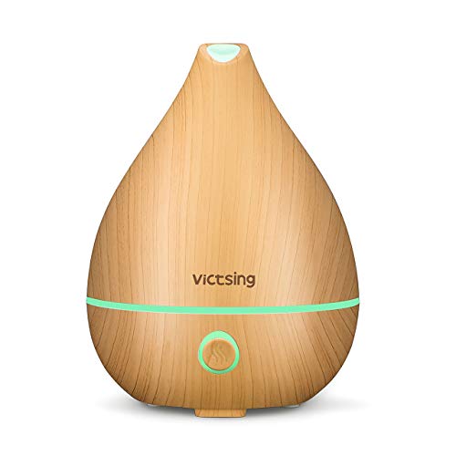VicTsing 130ML Diffuseur Huile Essentielle Silencieux Mini Humidificateur Air Portable ultrasonique aromathérapie avec Bouton 4 en 1, Mode de Sommeil, 8 Couleurs pour Chambre à Coucher, Bureau- Gingem