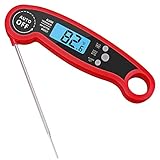 【ULTRA RÁPIDO】: El termómetro para carnes PEYOU toma una temperatura en unos 2-3 segundos, con un rango de temperatura de -58 ° F ~ 572 ° F (-50 ° C ~ 300 ° C), con una precisión de ± 1 ℃ （± 2 ℉). ¡No más esperar en una estufa o parrilla caliente para que la temperatura se estabilice! Elimine las conjeturas y elimine los alimentos recocidos o poco cocidos, y en su lugar, prepare carne de res, pollo, cerdo, pescado, cordero o pavo perfectamente cocidos, ¡cada vez! También funciona muy bien con be