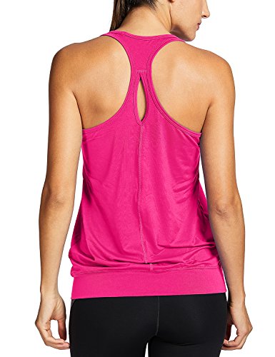 SYROKAN - Camiseta Deportiva de Tirantes para Mujer Magenta M