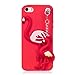 Produktbild iPhon 5/5S/SE Hülle, JINCHANGWU iPhon 5/5S/SE Handyhülle Slim Silikon Soft Case Cover Dünn, Etui Handy-Tasche Bumper für iPhon 5/5S/SE Schutzhülle mit Roter Flamingo Anhänger