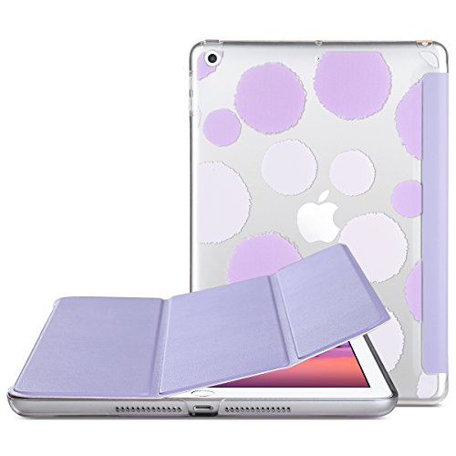Neues iPad 2017, 9.7 Zoll Hülle, ULAK ultra dünne magnetische Selbstweck u. Schlaffunktion intelligente Abdeckung Trifold Standplatz-Fall mit Entwerfer-harte rückseitige Shell für neues iPad 9.7 Zoll 2017 Modell (Lavendel) - 2