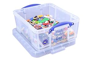 REALLY USE BOX Boîte De Rangement Plastique 18 L 480x390xH200 Mm Transparent Bleu