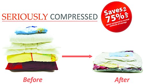 5 hochwertige XL Vakuum Aufbewahrungsbeutel von Gorilla Zippit, extra groß 100x80cm. 110 Mikron. Perfekt geeignet für Kleidung, Bettbezüge, Decken, Handtücher, Vorhänge und mehr. Doppelter Reißverschluss & einzigartigem Turboventil - 3