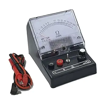 Om Meters Analog Shunt type Ohms Meter 100Ohms (Black) with Testing leads