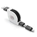 Produktbild OKCS 2 in 1 Micro USB + 8 Pin Anschluss ROLL-UP Ladekabel für Apple iPhone, iPad, iPod / Galaxy, HTC, LG, Sony etc. - Schwarz