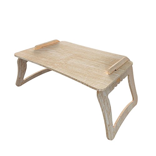 cemab Plateau de lit en Bois pour Petit déjeuner, Porte Ordinateur, Table - en Bois Bouleau Naturel