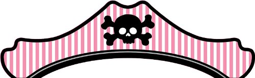 8 sombreros de fiesta de papel con diseño de calavera rosa de Pirate Ahoy