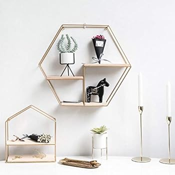 Infinite Node Wandregale Wandmontiertes Metalldraht Kunst Hexagon