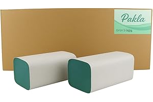 ‎ENPACK Enpack Pakla 5000 Papierhandtücher - 25x23 cm ZZ-Falz grün - 1-lagig Papiertücher - Allzweck Handtücher - Spender tauglich - Universal Handtuchpapier - Einweghandtücher - Einmalpapier
