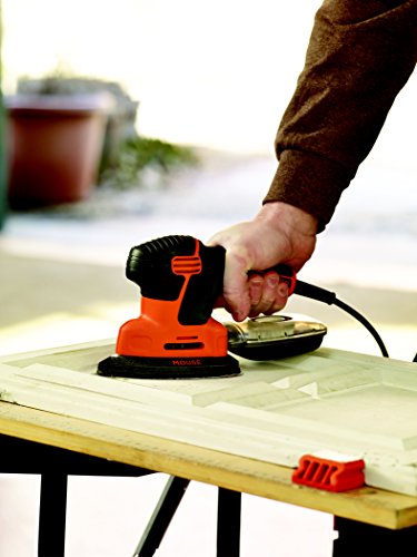 Black+Decker 120W Dreieckschleifer Mouse, Deltaschleifer, 14000U/min, schlankes Design, gummierter Griff, Staubfangbehälter mit Mikrofilter, Klett-Fix, Werkzeugtasche, KA2000 - 6