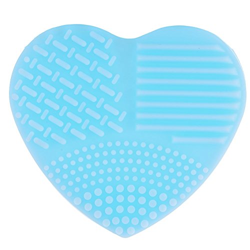 New Make Up Brushes Cleaner Heart-Shape Cleaning Makeup Washing Brush silicone Clean Scrubber Board Cosmetic Foundation Brush Cleaner Tools Blue
