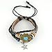 Ukamshop(TM)1PC Charming Vintage Cross Bracelet Infinity Love Leather Rope Infinite Bangle For Girls Boys Womens Mens (Pentagram Flowers)