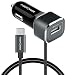 Produktbild FosPower USB Type-C kfz Auto Ladegerät, Universal WizCharge Optimized USB-A kfz ladegerät mit 15W (5V/3A) 1m USB Type-C Kabel Car Charger für Nokia Lumia 950XL / N1, Nexus 5X/6P, OnePlus 2, LG V20 / G5, HTC 10, Google Pixel XL