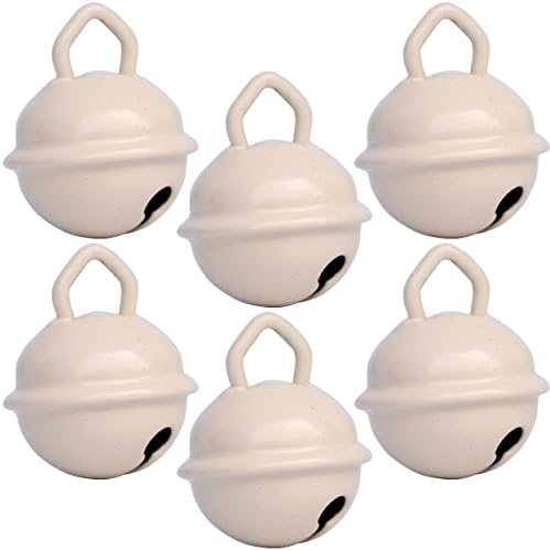 Coloured Jingle Bells That Jingle Ivory Small 15mm (6pcs HQ EU Kids normEN71) For Craft Baby Montessori Cats Dogs Musical Instrument Wristbands Rattle Hand Toy Keyring Christmas Decoration