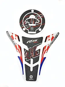 Open Throttle Racers Yamaha R15 V3 Compatible 3D like Tank Pad Combo VR46 Theme Multicolour