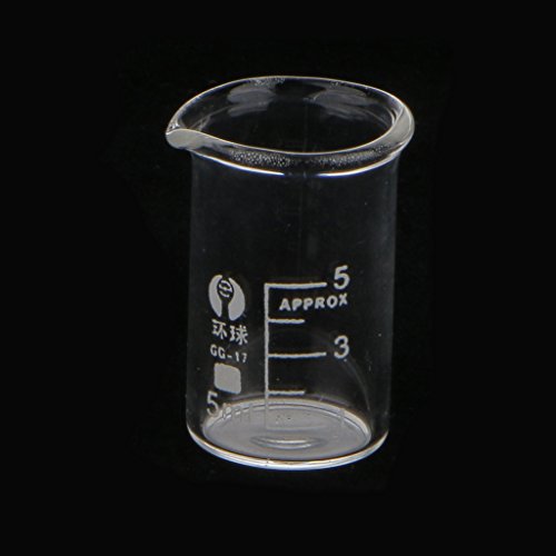 MagiDeal Niedrige Form Glas Messbecher Chemielabor Labor Becherglas Glaswaren 5ml - 5