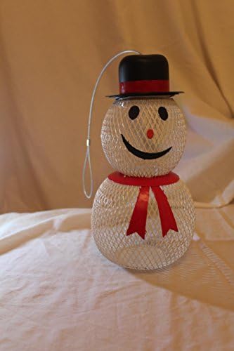 Xmas Christmas Fun Sturdy Metal Wire Snowman Novelty Bird Feeder