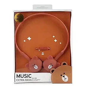 My Party Suppliers KN-200 Cartoon Bear Pattern 3.5mm Wired Headphone Cute Teddy Bear Music Earphone Headset for Students Girls