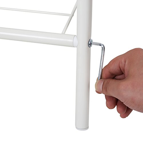 Songmics Kleider und Garderobenständer mit schuhablage, Metall, weiß, 90 x 44,5 x 173 cm - 7