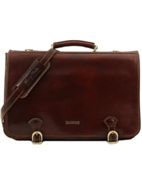 8100254 - TUSCANY LEATHER: Ancona - Messenger Tasche aus Leder - Gross, Braun