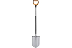 Fiskars Gärtnerspaten für harte, steinige Böden, Spitz, Länge: 120 cm, Verstärktes Borstahl-Blatt, Schwarz/Orange, Xact, 1066729