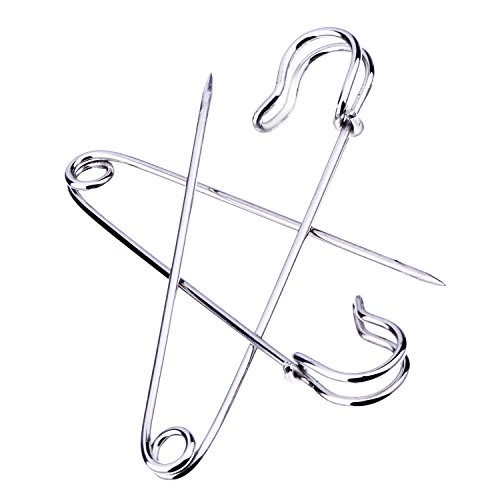 Outus 30 Stück Extragroß Sicherheitsnadel Rostfrei Stahl Heavy Duty Sicherheitsnadel für Decke, Rock, Kilts ( 4 Zoll und 3 Zoll) - 4