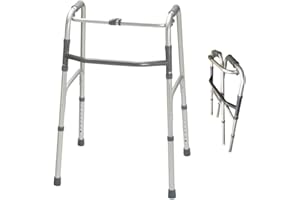 EAZYMOBILITY Eazy Lightweight Folding Walking Frame, Zimmer Frame, Adjustable Walker with Wheels, Compact Elderly Mobility Aid, Portable Walking Frame for Seniors, Disabled Adults Rehabilitation
