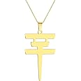 GAUEIOUR Tokyo Hotel Pendant Necklace,Minimalist Fashion Geometry Stainless Steel Pendant Jewelry, Japanese Necklace, Women's Jewelry Gift (Gold)