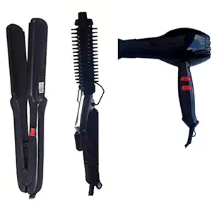 FESTIVE BLESSINGS Professional Black & Hair Perfect Styling Set - Set of 3( Hair Dryer And hair Straightener and Hair Curler )Combo and Professional Styling Set Straightener, Curler & Dryer Gift Combo, Blackl
