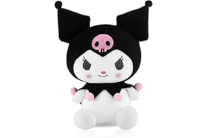 TYDEUS Noir Poupée pour Enfants,Doux en Peluche Jouets,Noir Doudou Poupée de Chiffon,Jouets Peluche pour Les Fille Et Garcon Mignonne Cadeau pour d'anniversaire Et de Noël