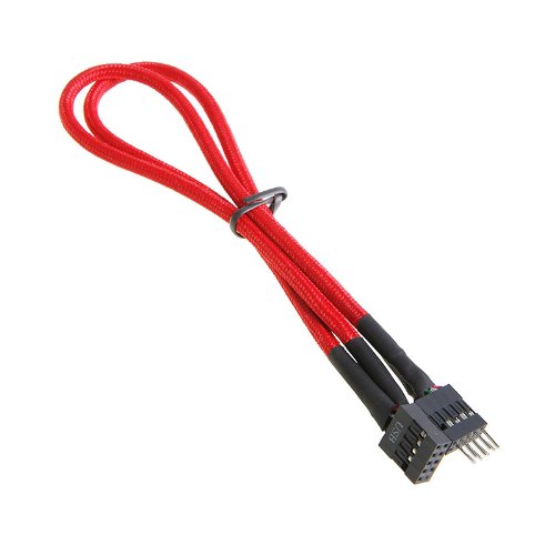 BitFenix Verlängerungskabel interne USB 2.0, 30 cm rot/schwarz - 2