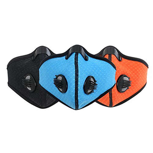 Unisex Anti-Staub Halbe-Gesichtsmaske Mundmaske mit Aktivkohlefilter und Ausatemventil für Fahrrad MTB Motorrad Bike Reiten Radsport - 4