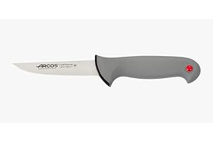 Arcos Serie Colour Proof - Coltello Scannare Coltello Macellaio - Lama Acciaio Inossidabile Nitrum 130 mm - Manico Polipropilene Coperto da Elastomer Colore Nero