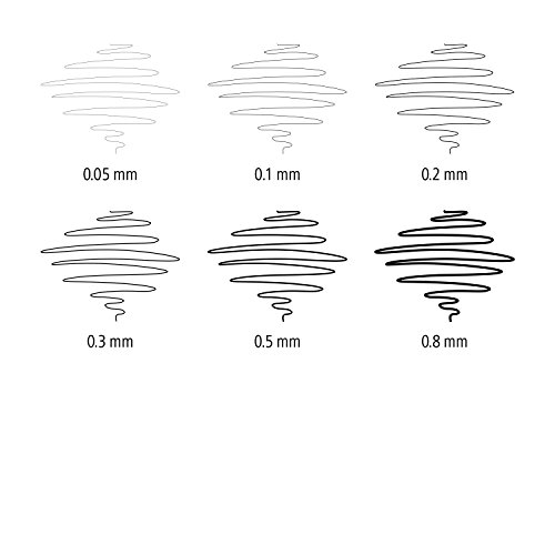INIBUD Fineliner set 9er Pigment Liner Tuschestift Schwarz 0.05mm 0.1mm 0.2mm 0.3mm 0.4mm 0.5mm 0.6mm 0.8mm Brush pen artist pen Finepen, mit GRATIS Pen Box - 4