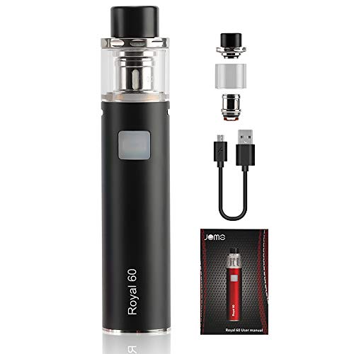 JOMO TECH Vaporizador Cigarrillo Electronico, Royal 60w Mini Cigarrillos Electronicos sin E-liquid y Nicotine con Top Fill Tank 2 ml 4 colores (Negro)