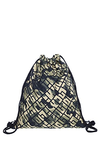 Preisvergleich Produktbild Beutel Loomiloo Outline Army Muster Armee Camouflage Aufdruck Tasche Turnbeutel Rucksack Jutebeutel Sportbeutel Gym Bag Gymsack Fullprint All Over Voll Bedruckt Loomiloo