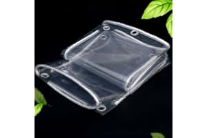 JAHQLIGHT Bâche Industrielle Bâche Transparente avec œillets, Bâche Transparente en Plastique Imperméable épaissie, Couverture De Feuille De Toit De Terrasse De Pergola en PVC Durable - 140cm x 120cm