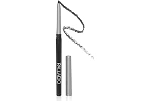 Palladio Retractable Waterproof Eyeliner, Richly Pigmented Color and Creamy, Slip Twist Up Pencil Eye Liner, Smudge Proof Long Lasting Application, All Day Wear, No Sharpener Required, Smokey