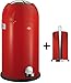 Produktbild Wesco Set: Kickmaster 33-Liter Abfallsammler & Küchenrollenhalter, Farbe: rot