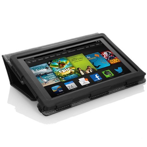 MoKo PU Leder Ständer Hülle Schutzhülle Tasche Ledertasche Schale Smart Case für Amazon All New Kindle Fire HD 7 Zoll 2013 Gen Tablet,Schwarz (Nicht für Kindle Fire HD 7 2012/Fire HDX 7 2013) - 5