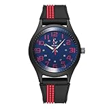 YEARNLY Rundschnittglas 24 Stunden Doppelkreise Weiche Weiche Silikonkautschukband Sport Mode Uhr Analoge Quarz Kinderuhr