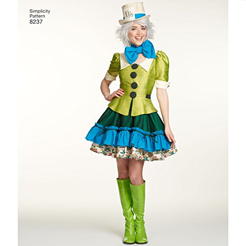 Simplicity Schnittmuster 8237 Misses ‚Alice im Wunderland Cosplay Kostüme, weiß - 7