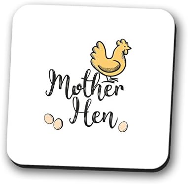 Mother Hen Coaster Place Mat New Mum Mothers Day Shower Gift Square 9cm x 9cm