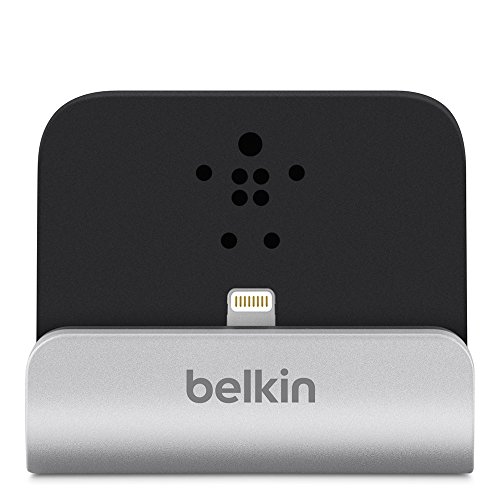 Belkin Mixit - Base dock de carga y sincronizaci  n  para iPhone  compatible con iPhone 8 8  y iPhone X  acabado de aluminio  cable USB de 1 2 m integrado   plateado