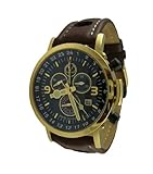  Culinaria Chef reloj en tono de oro con correa de piel [reloj]