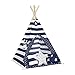 Produktbild Fun with mum TEE-SET-NAV-STR Tipi Set mit Bodenmatte und Kissen - Navy Stripes
