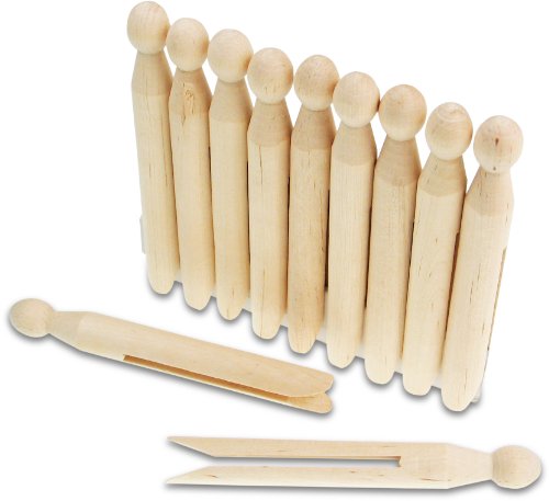 Rundkopf Wäscheklammern Holz zum Stecken, 18 Stück